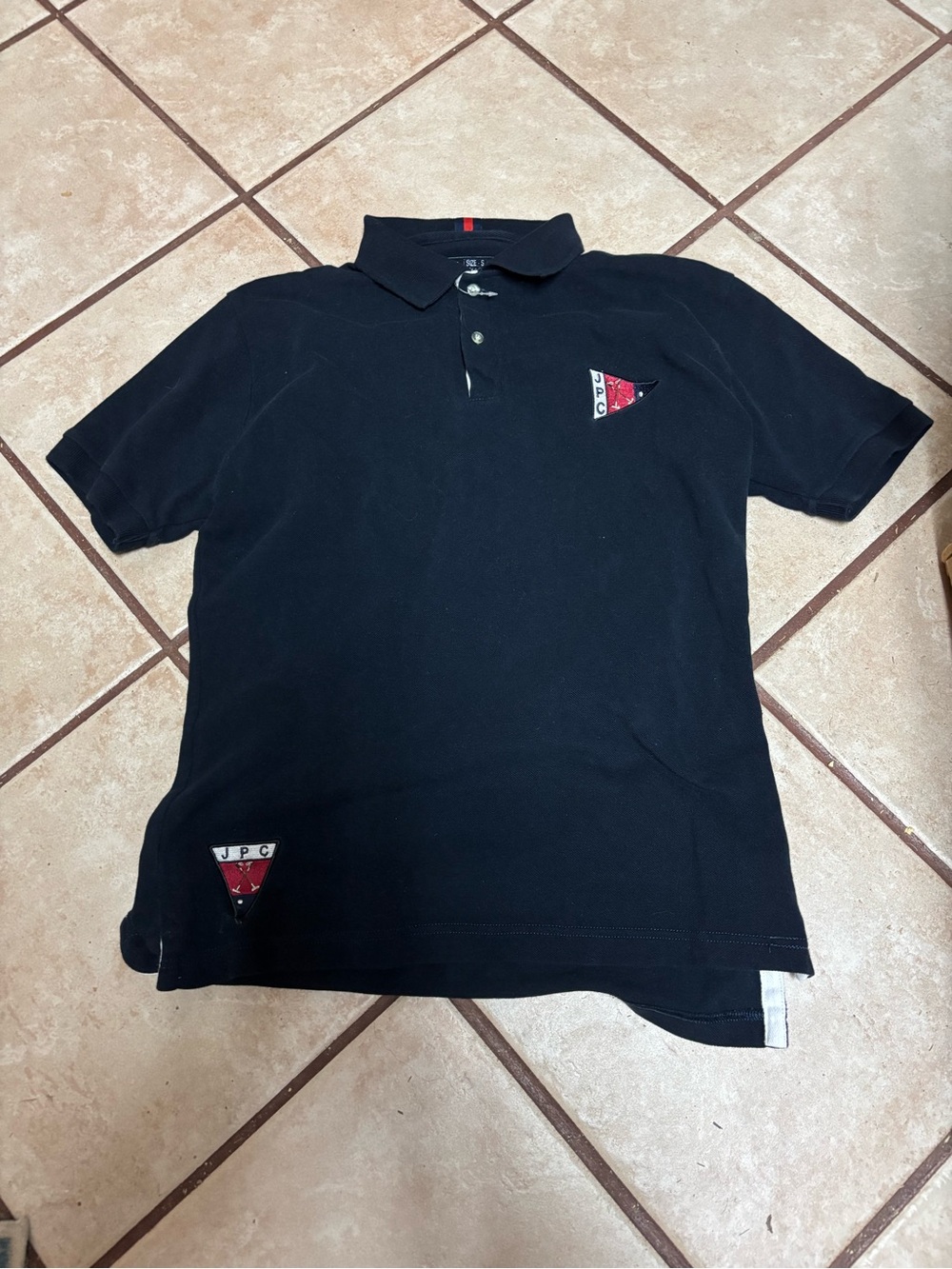 (A309)Men's Black JPC Golf Polo Shirt - Classic Short Sleeve Size Small